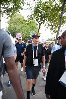 Paris 2024 - Bill Gates Arrives At Bercy Arena