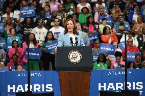 Madam Vice President Of The United States Kamala Harris Delivered Remarks At Harris For President Campaign Rally In Atlanta Geor