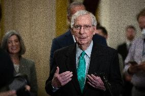 Senate Democrats And Republicans Press Conferences - Washington