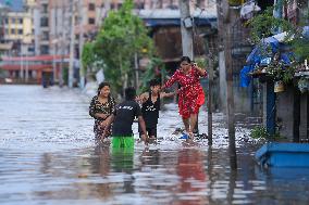 Heavy Rain Flood Houses In Nepal