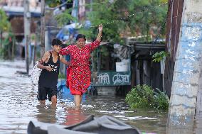 Heavy Rain Flood Houses In Nepal