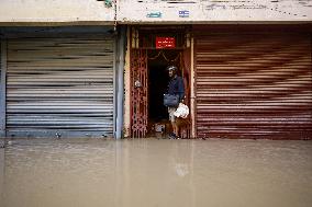 Heavy Rain Flood Houses In Nepal