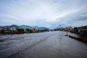 Heavy Rain Flood Houses In Nepal