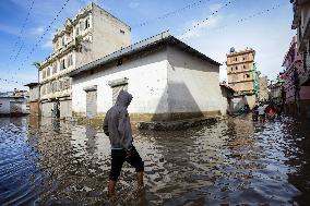 Heavy Rain Flood Houses In Nepal