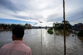 Heavy Rain Flood Houses In Nepal