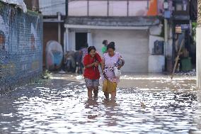 Heavy Rain Flood Houses In Nepal