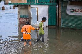 Heavy Rain Flood Houses In Nepal