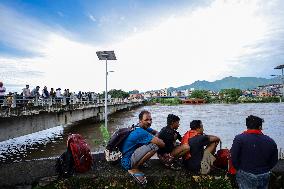 Heavy Rain Flood Houses In Nepal