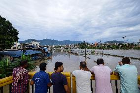 Heavy Rain Flood Houses In Nepal