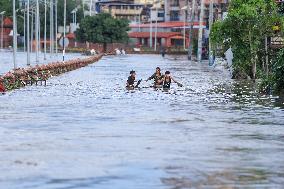 Heavy Rain Flood Houses In Nepal