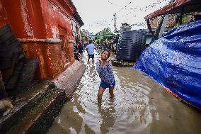 Heavy Rain Flood Houses In Nepal