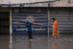 Incessant Rainfall Over Night In Kathmandu