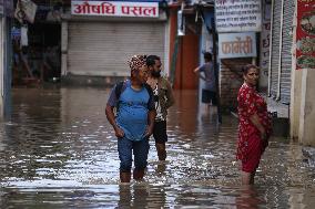 Incessant Rainfall Over Night In Kathmandu