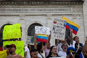 Protest Against Nicolas Maduro In The United States