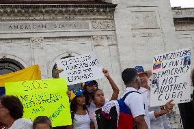 Protest Against Nicolas Maduro In The United States