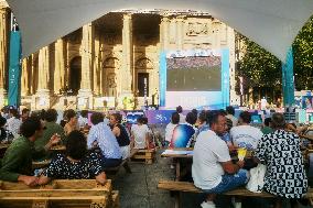 Olympic Fan Zone In Front Of The Saint Sulpice Church In Paris