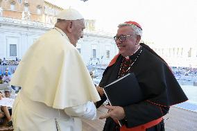 Pope Francis Attends An Open-Air Audience - Vatican