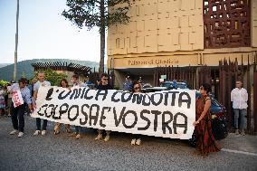 Portest In L'Aquila After The Appeal Verdict On The ''Responsability'' Of The Victims Of 2009 Earthquake