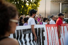 Portest In L'Aquila After The Appeal Verdict On The ''Responsability'' Of The Victims Of 2009 Earthquake