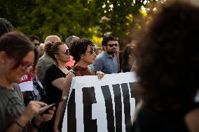 Portest In L'Aquila After The Appeal Verdict On The ''Responsability'' Of The Victims Of 2009 Earthquake