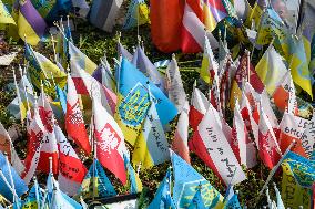 Makeshift Memorial In Honor Of The Ukrainian Armed Forces Soldiers Who Died In Battles With Russian Troops