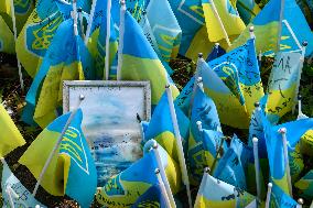 Makeshift Memorial In Honor Of The Ukrainian Armed Forces Soldiers Who Died In Battles With Russian Troops