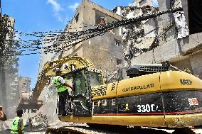 Aftermath Of Israeli Airstrike Yestrday  On Beirut