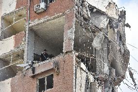 Aftermath Of Israeli Airstrike Yestrday  On Beirut