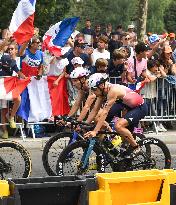 Paris 2024 - Triathlon - Leo Bergere And Pierre Le Corre Competing