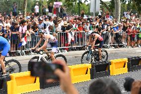 Paris 2024 - Triathlon - Leo Bergere And Pierre Le Corre Competing