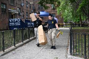 NYPD Crime Scene Investigates One Person Killed And One Person Injured In Shooting In Staten Island New York