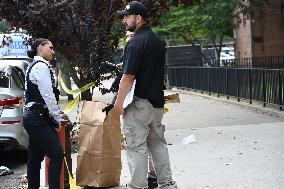 NYPD Crime Scene Investigates One Person Killed And One Person Injured In Shooting In Staten Island New York