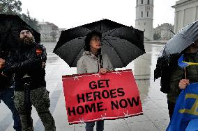 Ukraine POW Support Rally In Vilnius