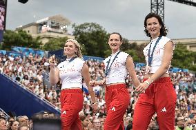 Paris 2024 - Fans welcome medalists at the Parc des Champions in Paris FA