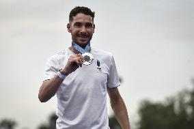 Paris 2024 - Fans welcome medalists at the Parc des Champions in Paris FA