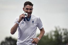 Paris 2024 - Fans welcome medalists at the Parc des Champions in Paris FA