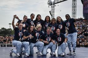 Paris 2024 - Fans welcome medalists at the Parc des Champions in Paris FA