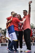 Paris 2024 - Fans welcome medalists at the Parc des Champions in Paris FA