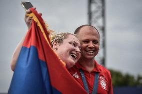 Paris 2024 - Fans welcome medalists at the Parc des Champions in Paris FA