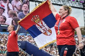 Paris 2024 - Fans welcome medalists at the Parc des Champions in Paris FA