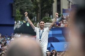 Paris 2024 - Fans welcome medalists at the Parc des Champions in Paris FA