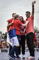 Paris 2024 - Fans welcome medalists at the Parc des Champions in Paris FA