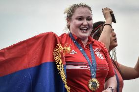 Paris 2024 - Fans welcome medalists at the Parc des Champions in Paris FA