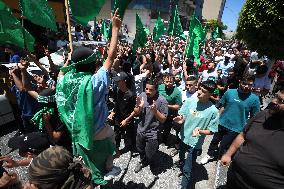 MIDEAST-HEBRON-HAMAS POLITBURO CHIEF-ASSASSINATION-PROTEST