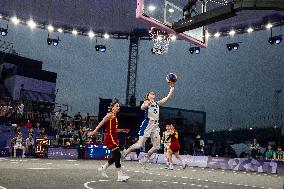 Paris 2024 - women's pool round 3x3 basketball game between France and Spain