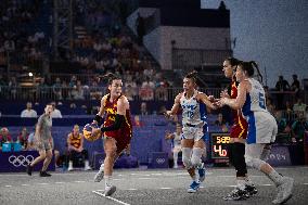 Paris 2024 - women's pool round 3x3 basketball game between France and Spain