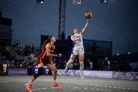 Paris 2024 - women's pool round 3x3 basketball game between France and Spain