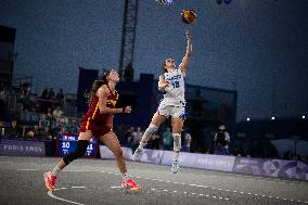 Paris 2024 - women's pool round 3x3 basketball game between France and Spain