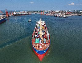 Penglai-Caribbean Route First Cargo Ship in Yantai