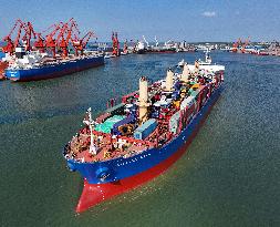 Penglai-Caribbean Route First Cargo Ship in Yantai